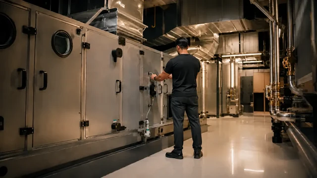 A scent system connected to air conditioning equipment