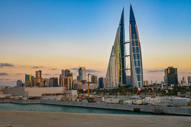 The twin towers of Bahrain World Trade Center in Manama
