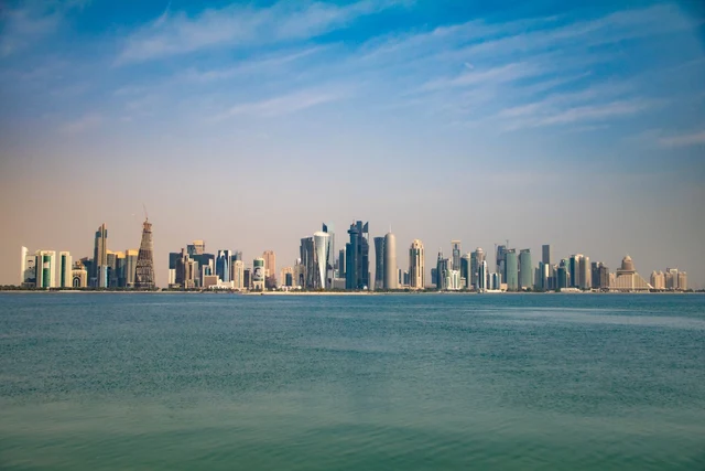 Doha skyline rising above the waterfront